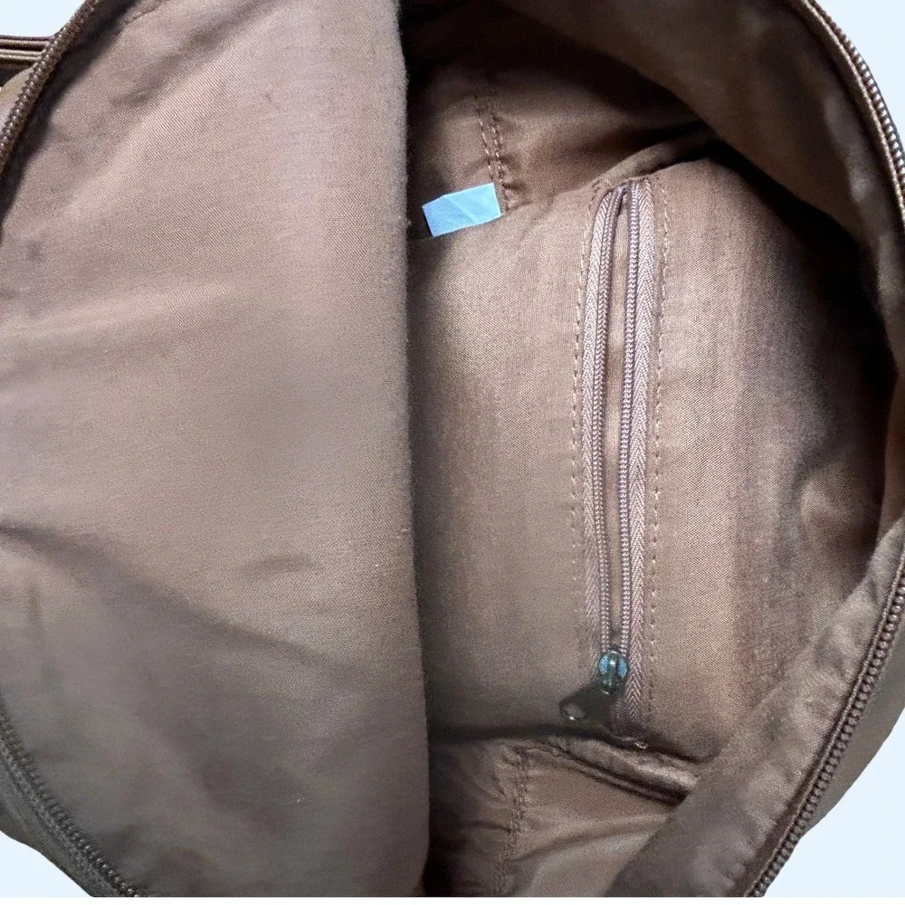 Unbranded Tan Faux Leather‎ Mini Backpack Laser Cut Floral Small Brown